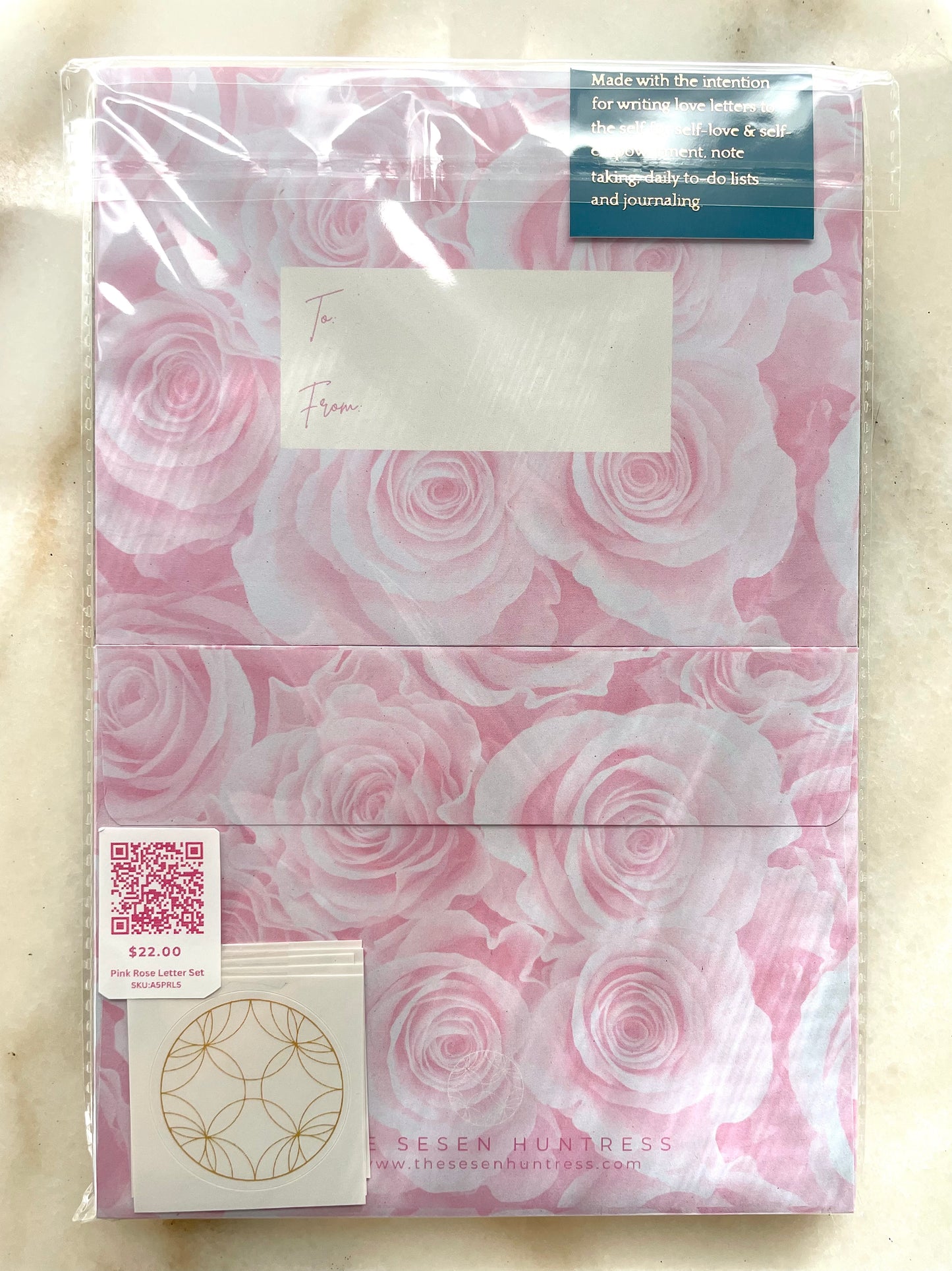 Pink Rose Letter set
