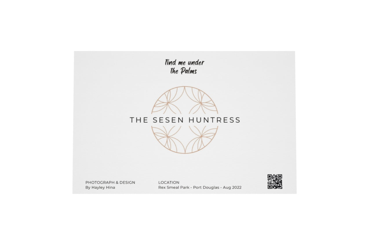 Find Me Under The Palms blank greeting card