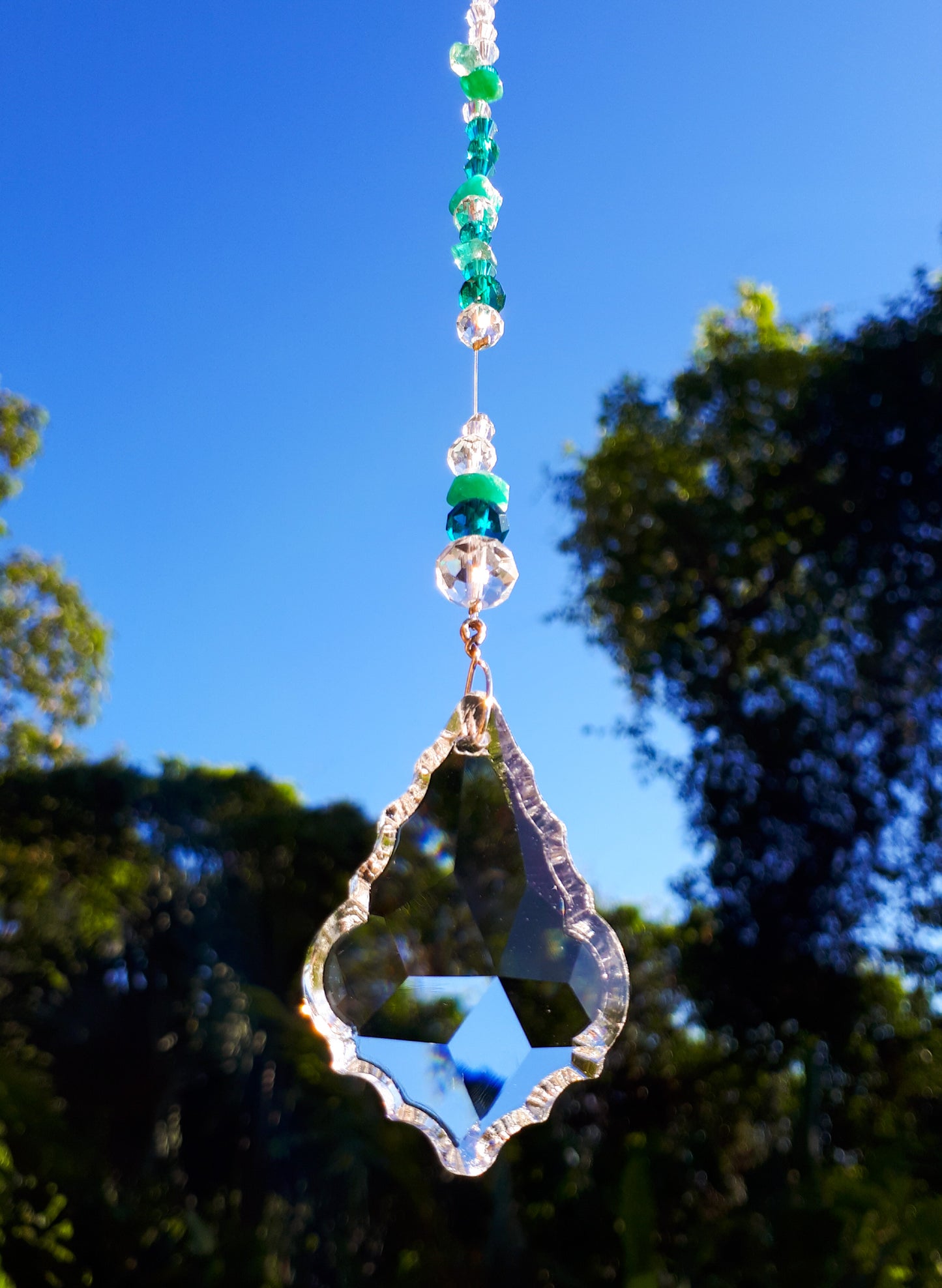 Teal Blue Flake Suncatcher