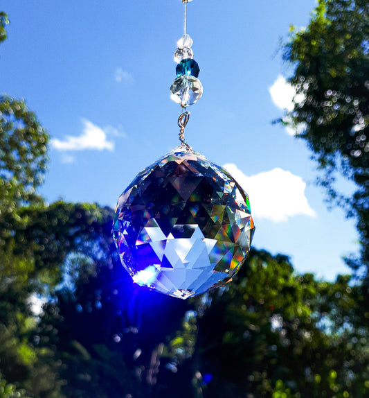 Teal Blue Sphere Suncatcher
