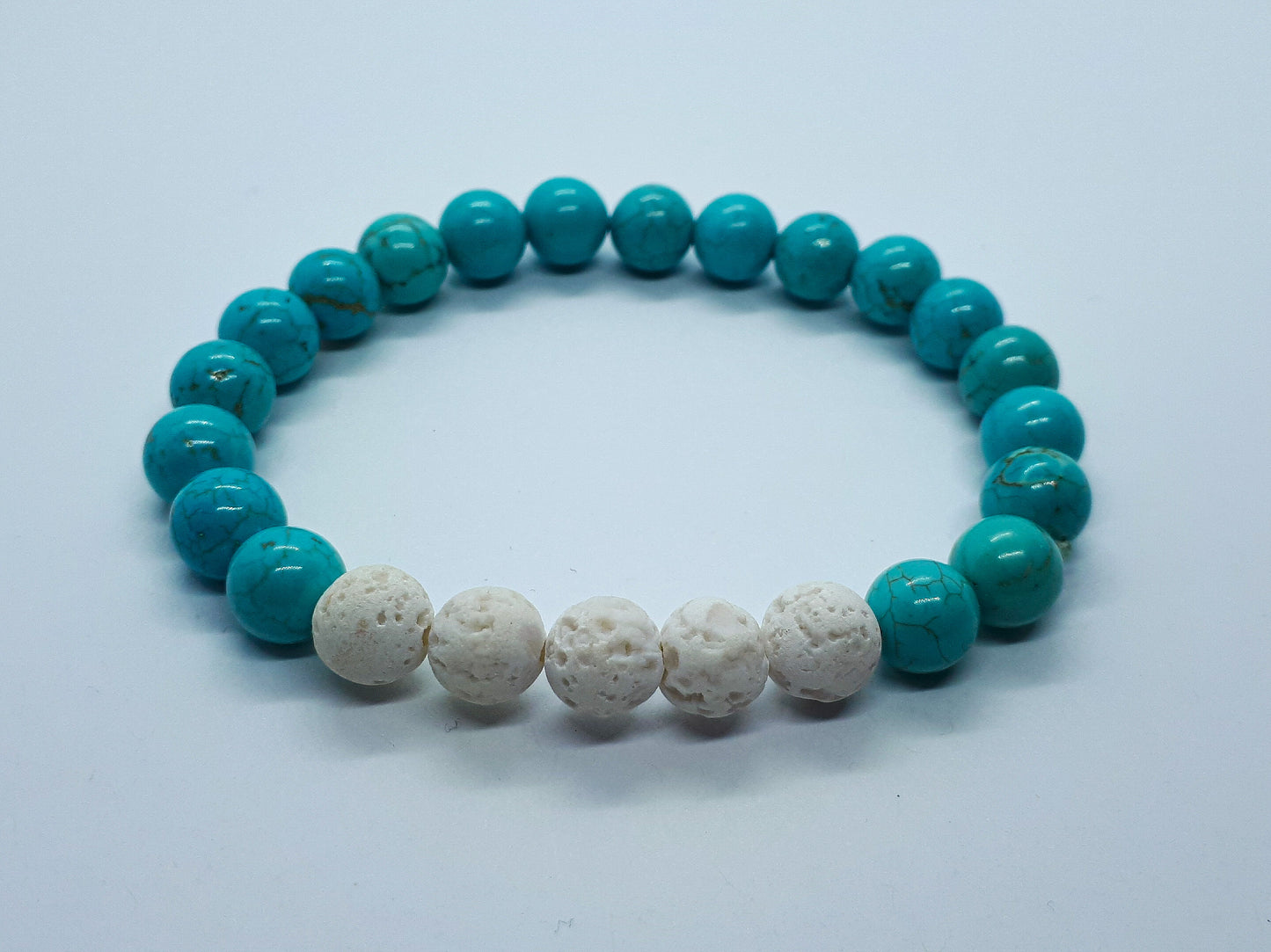 Blue Howlite Diffuser Bracelet with White Lava beads