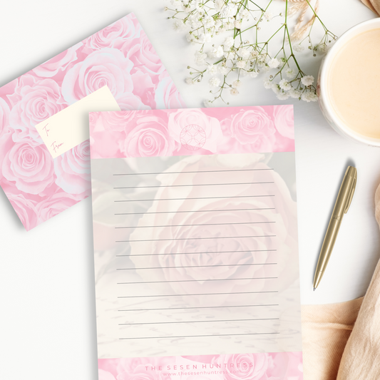 Pink Rose Letter set