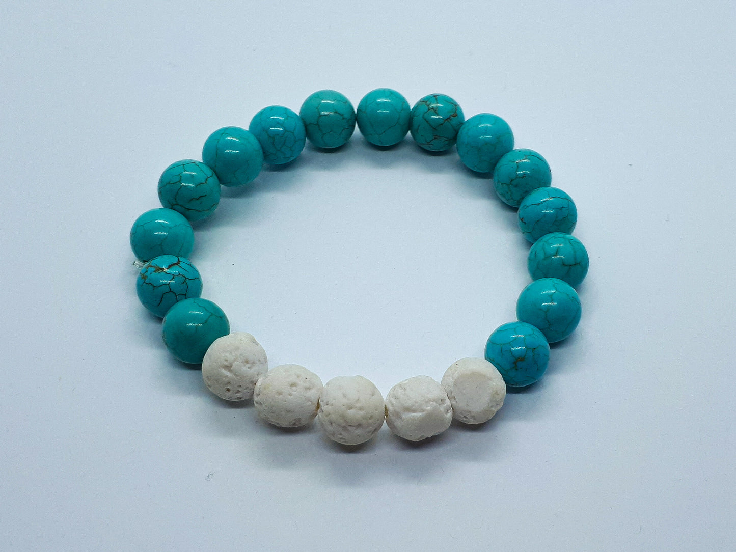 Blue Howlite Diffuser Bracelet with White Lava beads