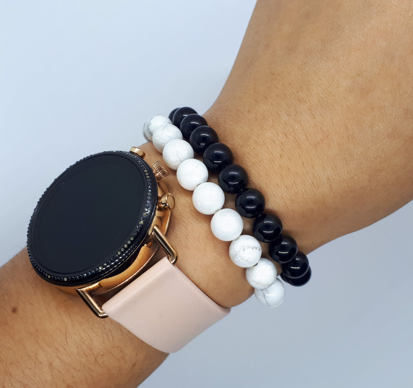 Howlite Diffuser Bracelet with Black Lava beads