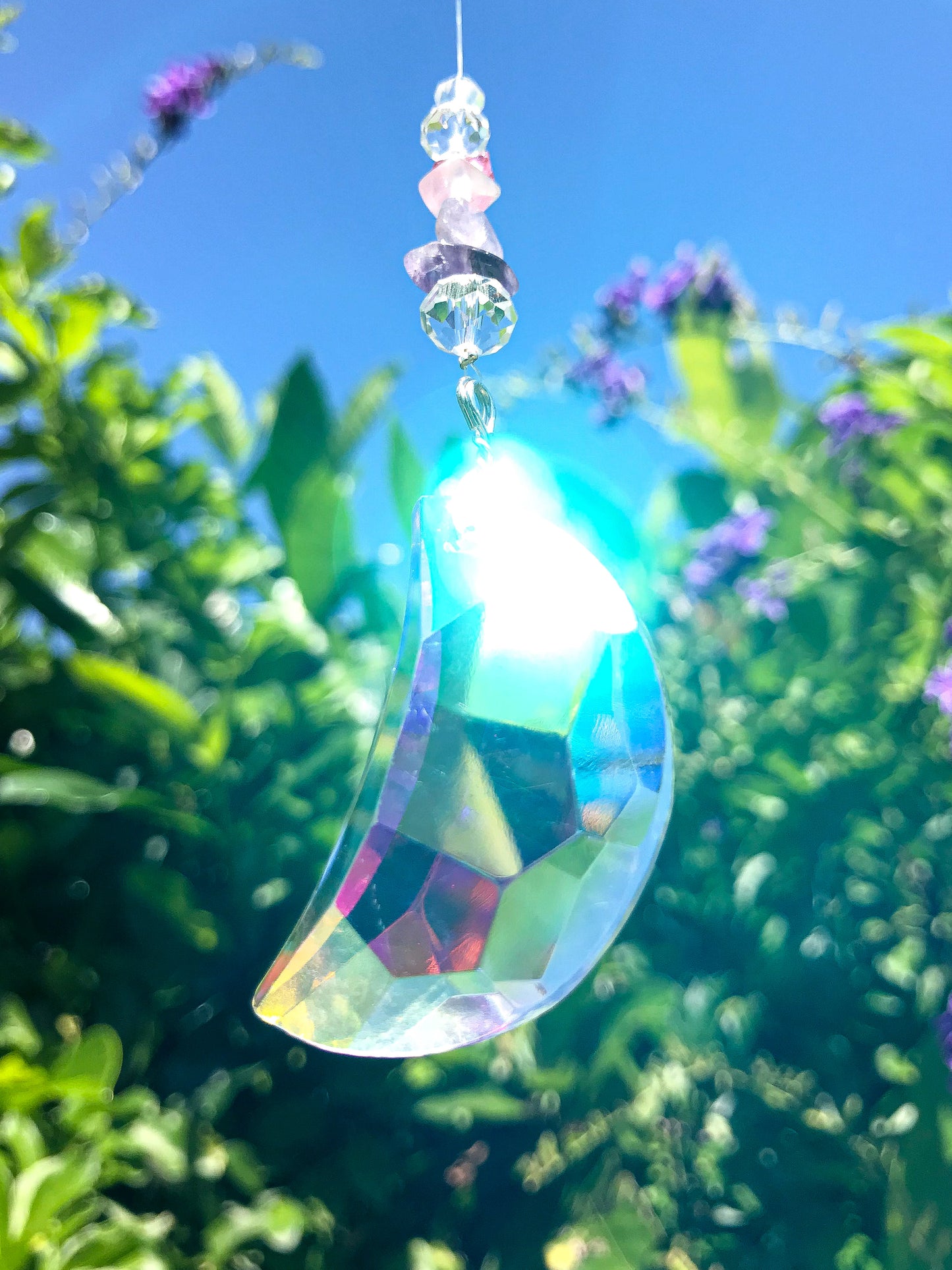 Pink and Purple Moon Suncatcher