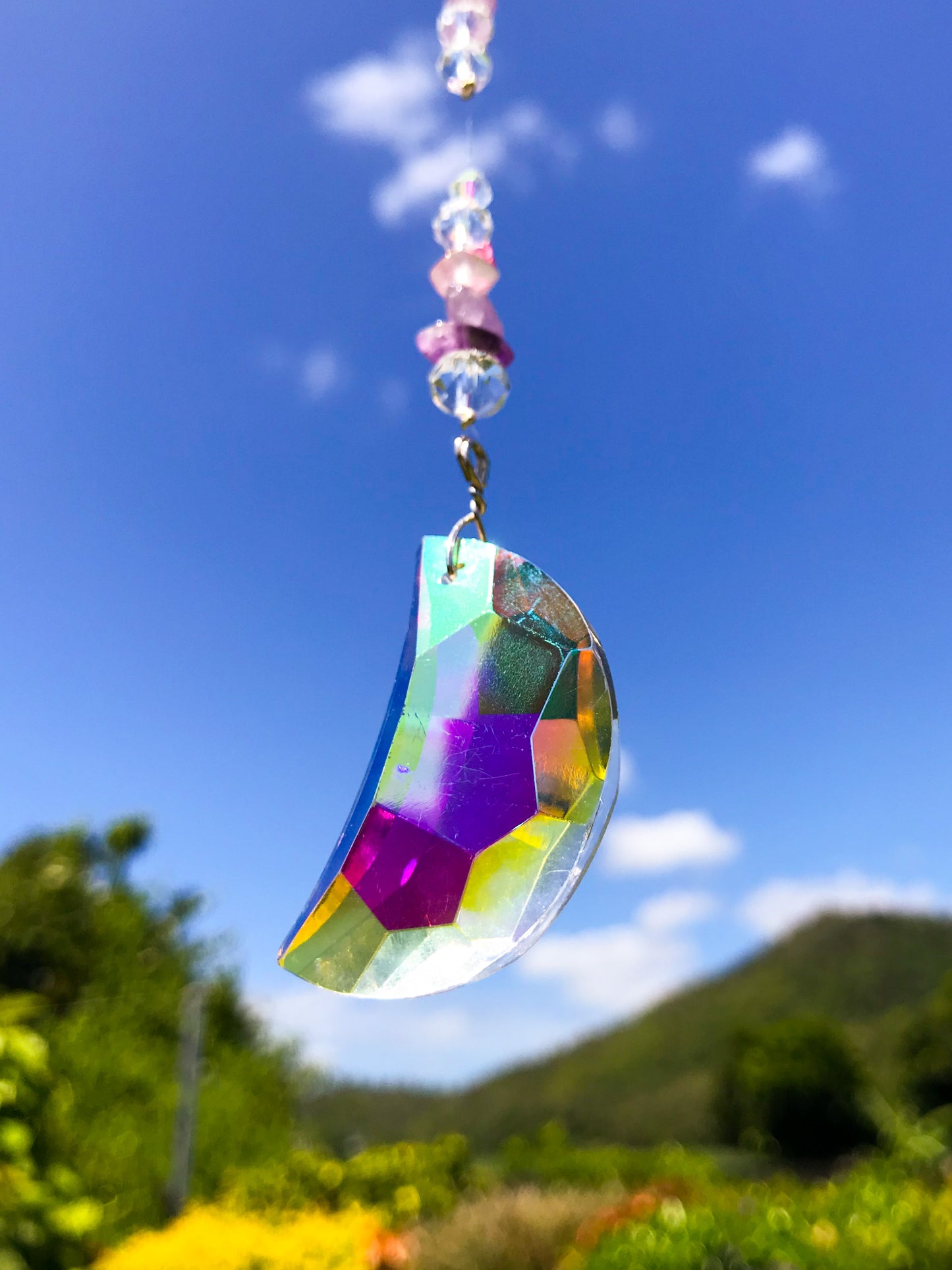 Pink and Purple Moon Suncatcher