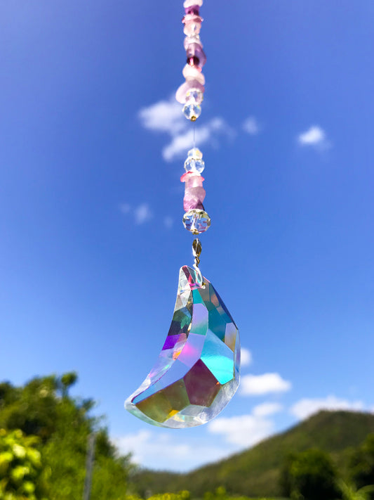 Pink and Purple Moon Suncatcher