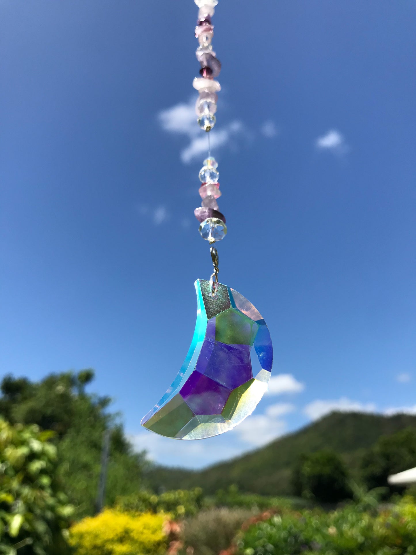Pink and Purple Moon Suncatcher