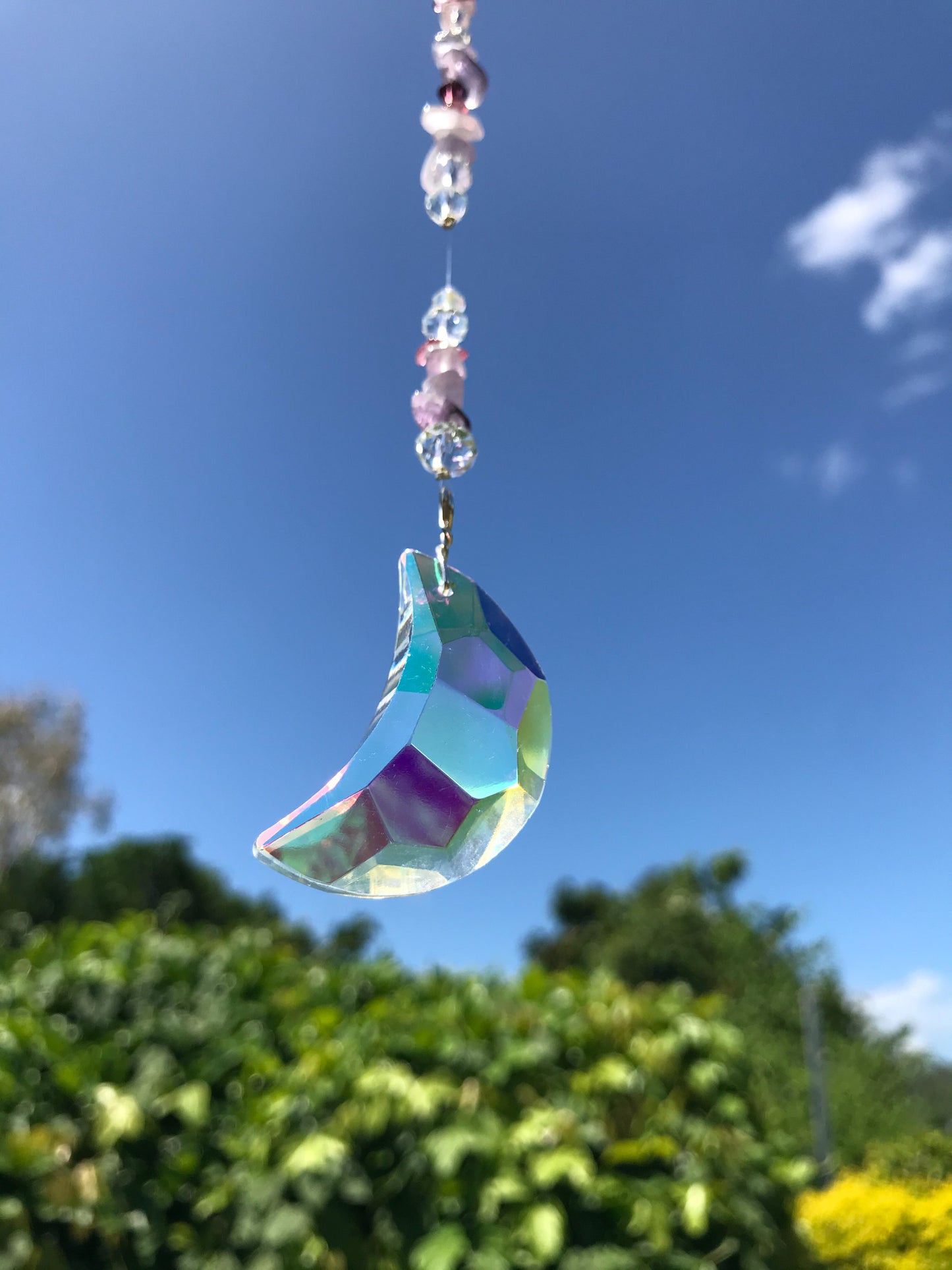 Pink and Purple Moon Suncatcher