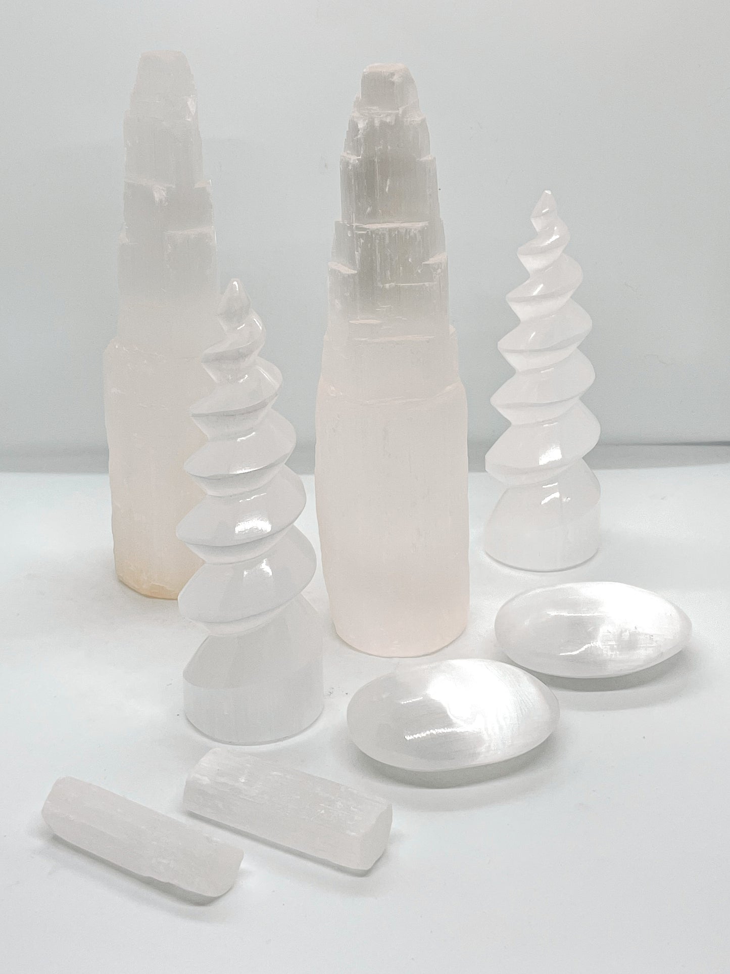 Selenite Palm stone
